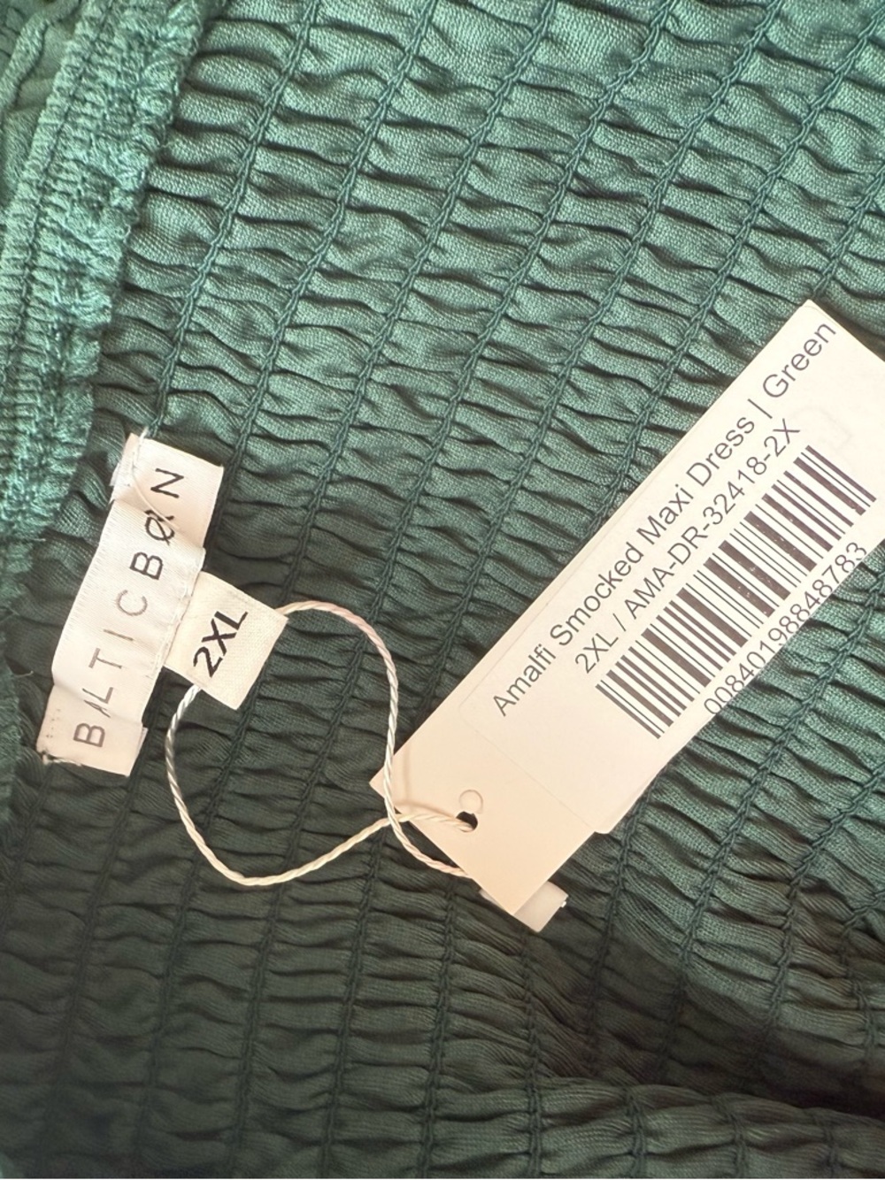 Baltic Born Amalfi Smocked Maxi Dress Green 2XL - Picture 3 of 5
